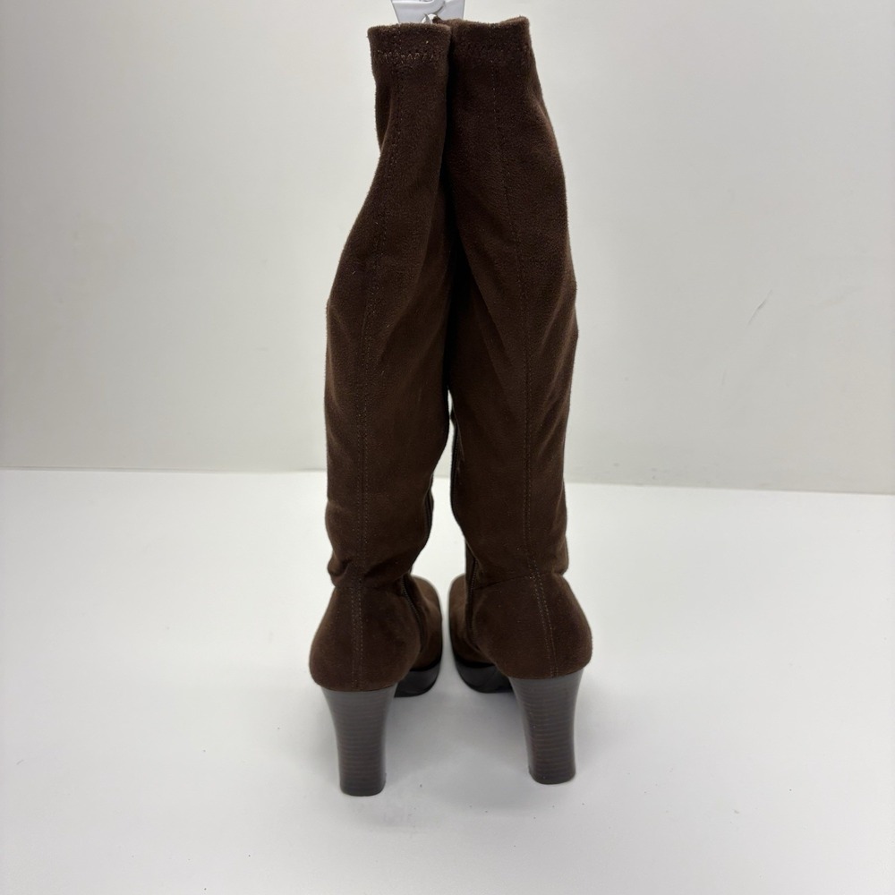 SKECHERS Y2K "Somethin' Else" Vintage Brown Retro Square Toe Knee High Boots 6 - Picture 7 of 14